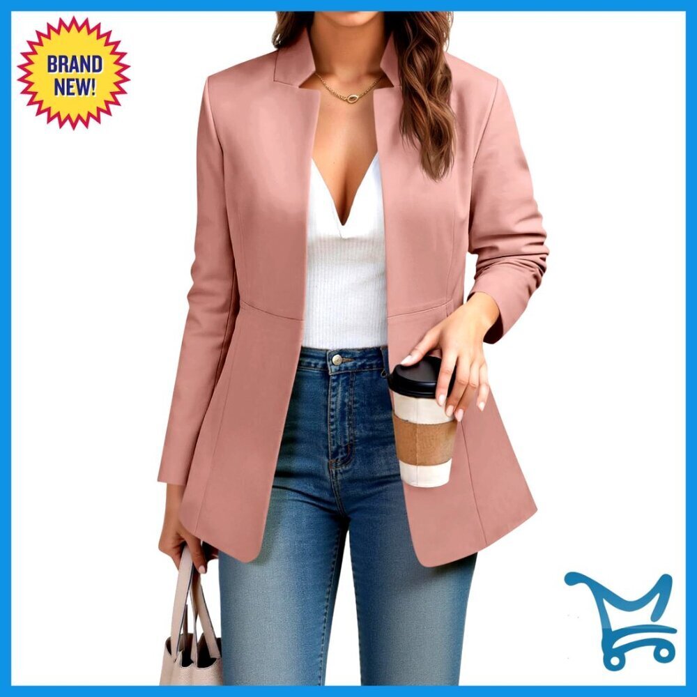 Long Sleeve Notch Collar Blazer Business Casual Work Office Jacket